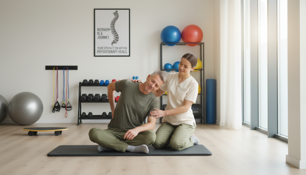 fisioterapia pós-cirúrgica de disco com profissional especializado