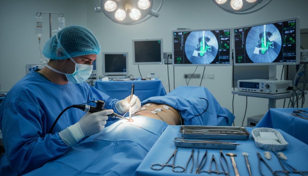 procedimento de endoscopia de coluna